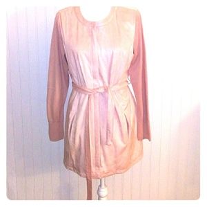 Halton soft pink ,long jacket.  Zip front. Size10